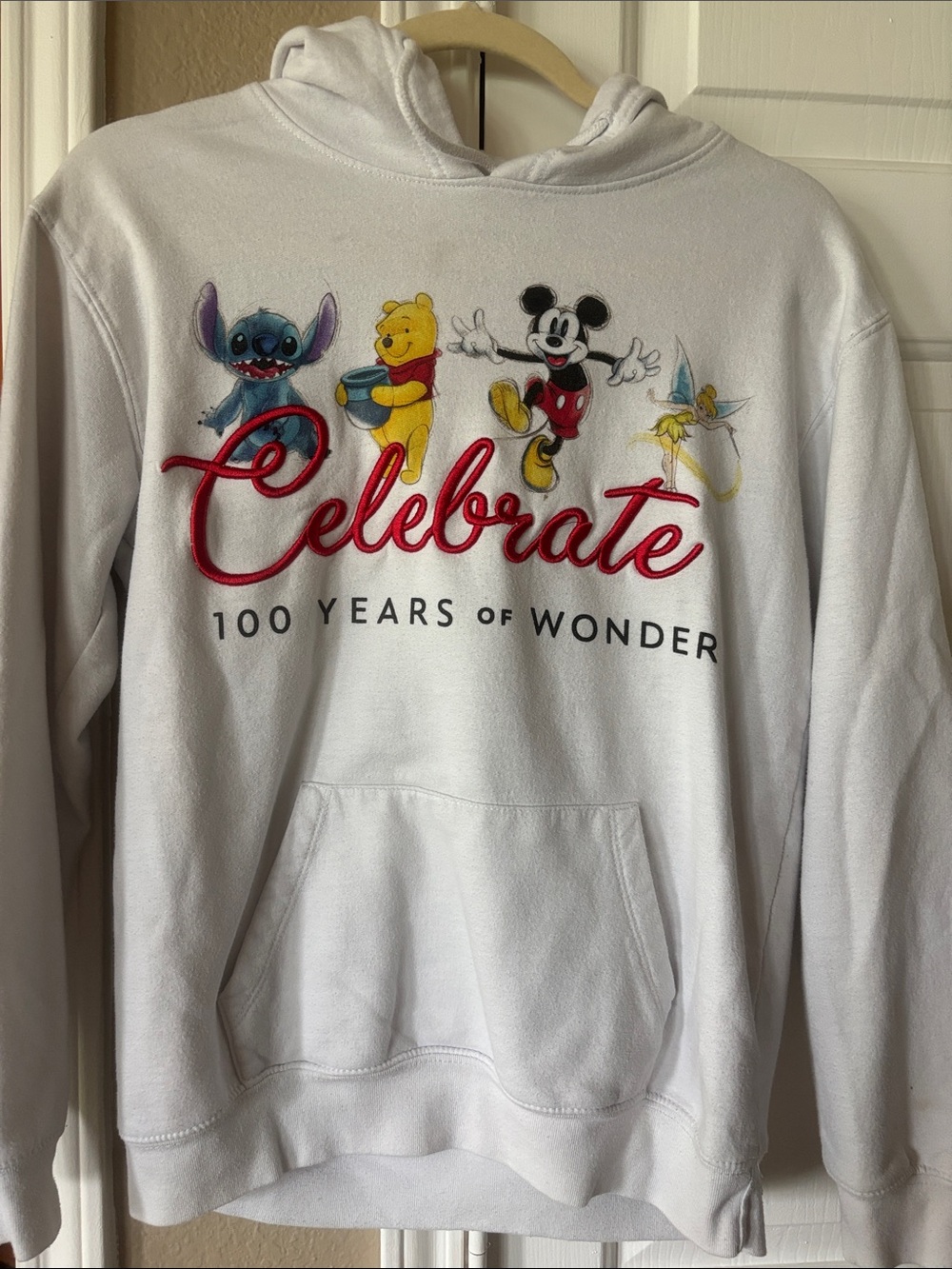 Disney 100 Anniversary White Cozy Hoodie